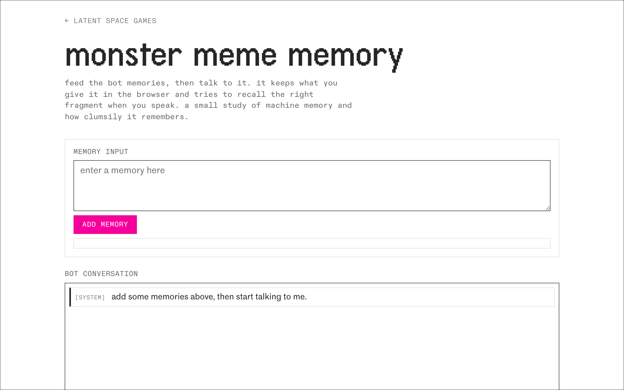 Monster Meme Memory - a forgetful memory bot