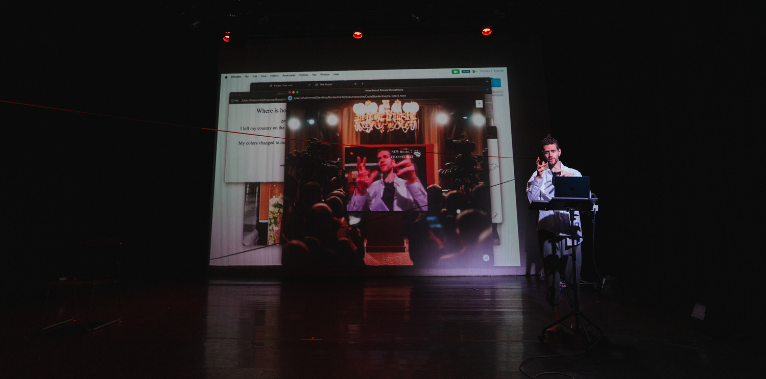 Final act of Borderline with collective digital memory projection