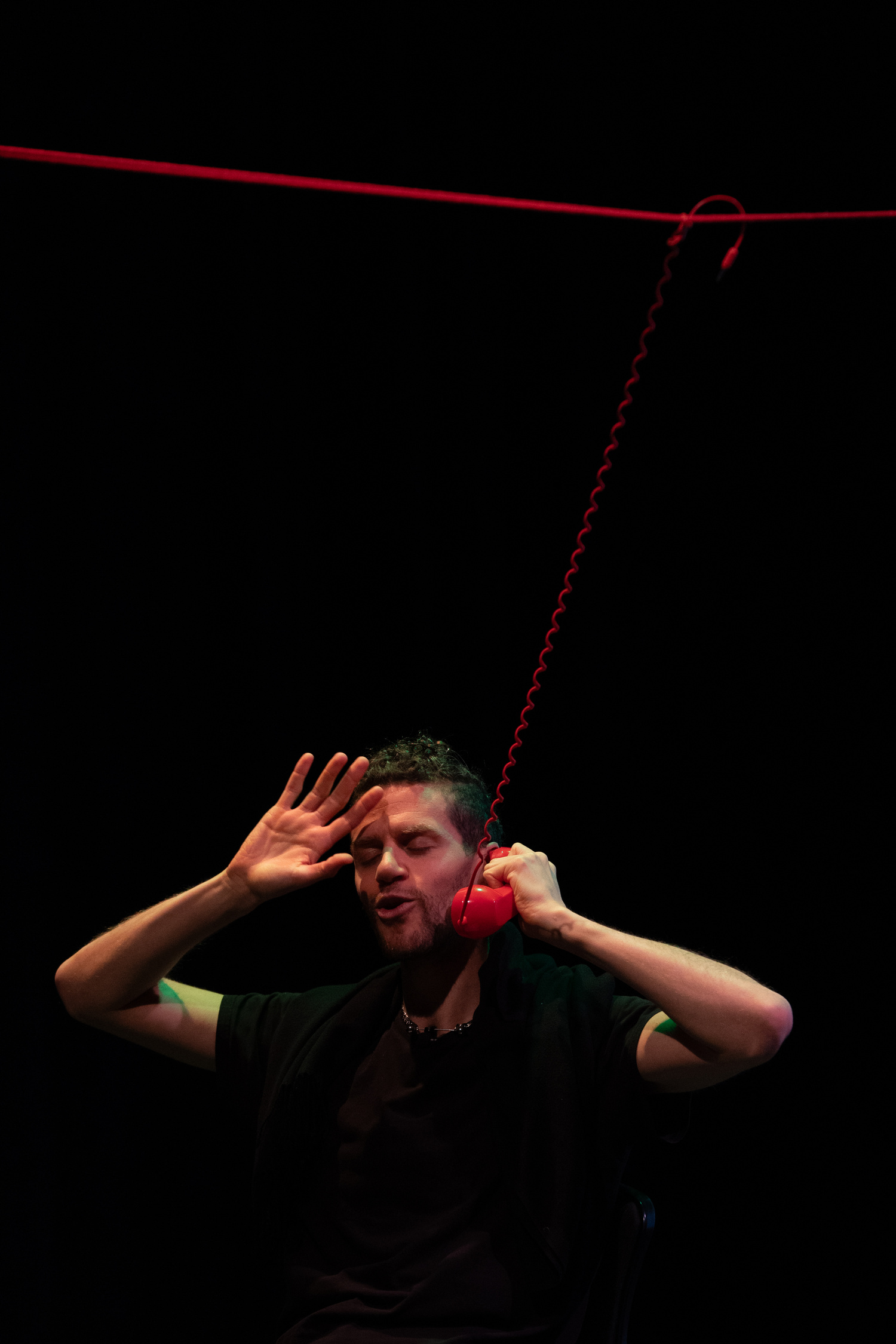 Digital memory atlas projected behind the performer