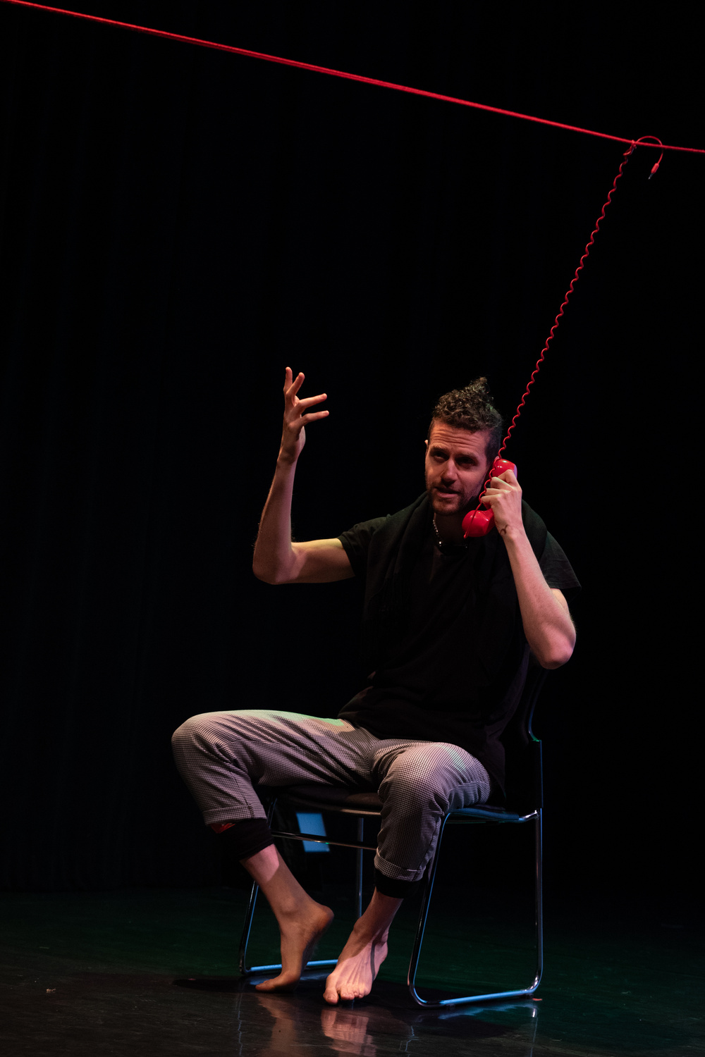 Performer on stage during Borderline at Counterpulse, San Francisco