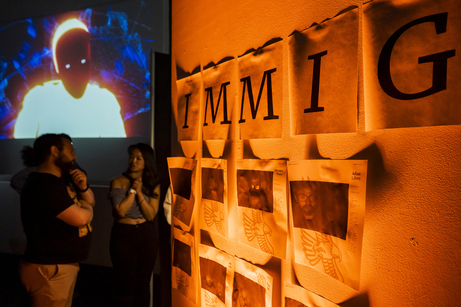 Wide view of the Deserve It installation at Gray Area