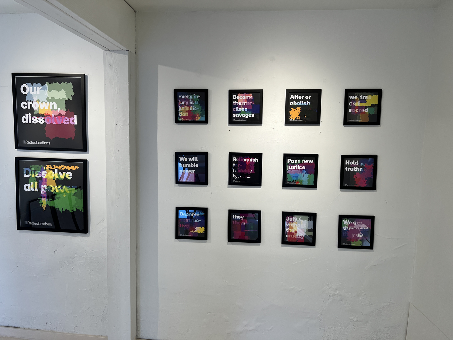 Re/declarations - installation at Silo Gallery