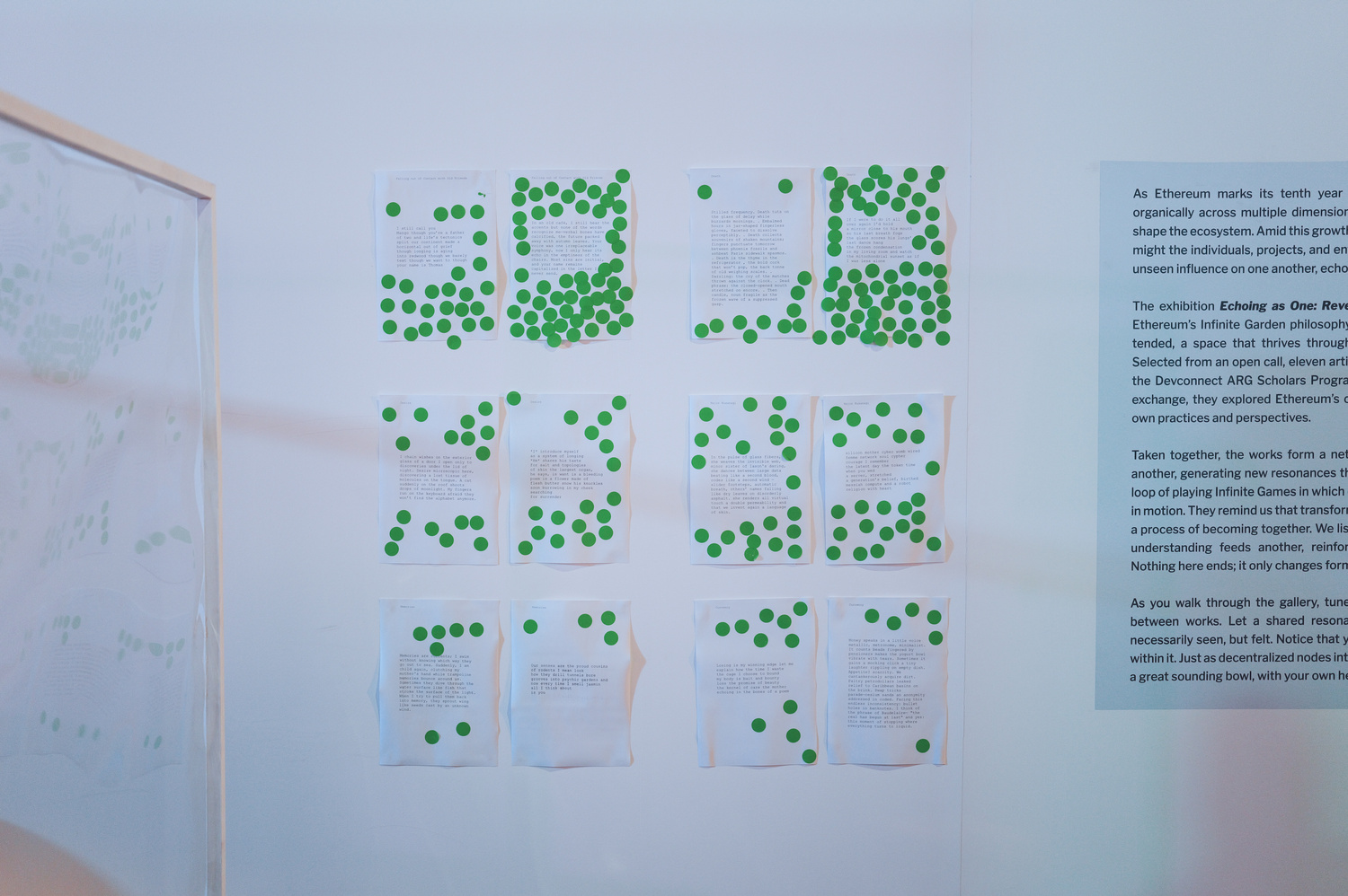 Wide shot of the cube installation in the exhibition space