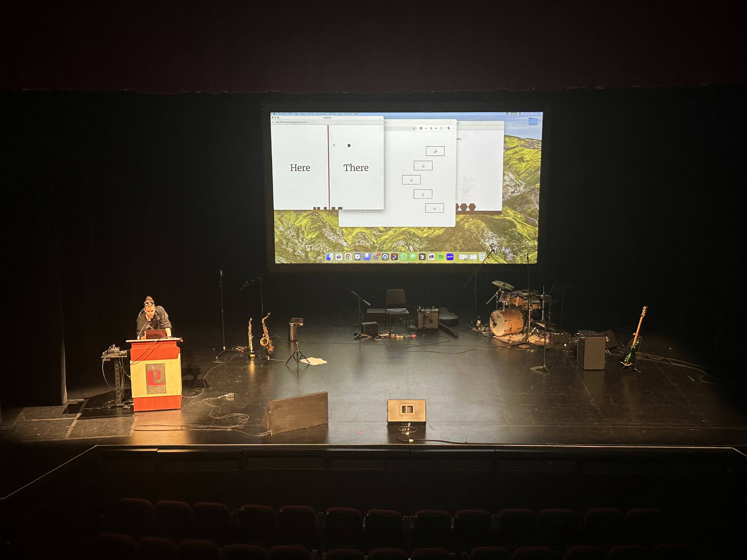 Audience interacting with the live poem during the performance