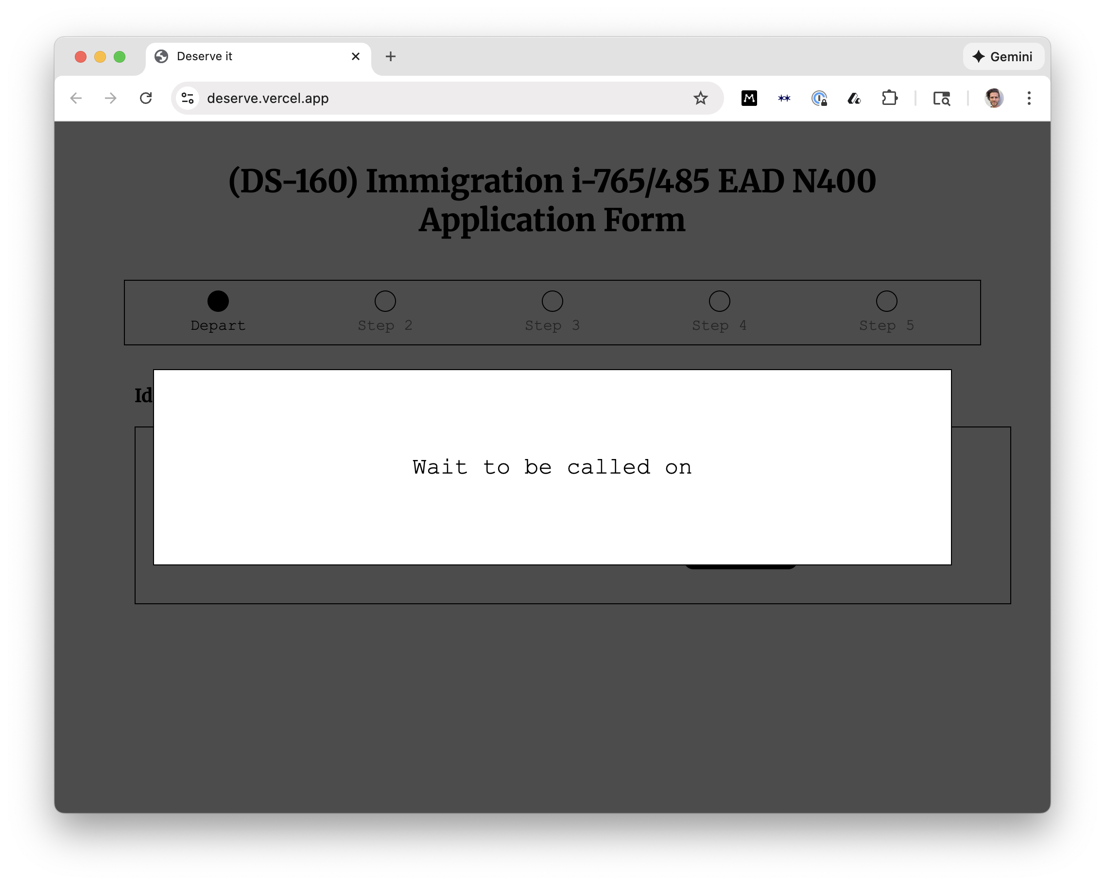Deserve It - immigration performance piece